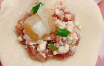 一整个鲜贝的豆腐肉馅儿饺子