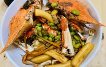 梭子蟹毛豆炒年糕