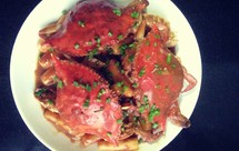 抢蟹又名（梭子蟹）炒年糕