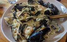 奶油大虾青口意大利面