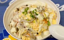 海鲜菇蟹肉豆腐盖浇饭