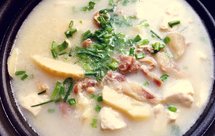 河蚌咸肉春笋豆腐汤