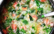 砂锅蟹肉菠菜粥