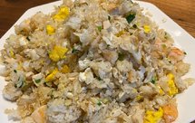 秋天里第一波梭子蟹-蟹肉虾仁炒饭+蟹肉虾仁豆腐汤