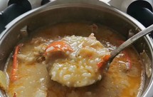 排龙虾干贝海鲜粥