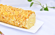 【香兰教程】海盐杏仁片蛋糕卷，融在舌尖的咸奶油蛋糕卷，口感轻盈好美味