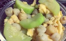 快炒西葫芦鲜贝鸡蛋