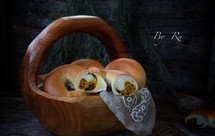 咸蛋黄肉松海苔贝果