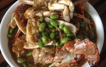 浓汁梭子蟹炒毛豆