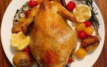 法式黄油烤鸡（板栗猪肉馅）