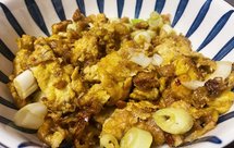 大葱黄豆酱炒鹅蛋