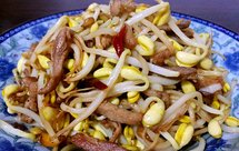 黄豆芽炒肉丝