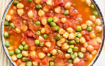 纯素美食｜茄汁双豆（鹰嘴豆、青豆）