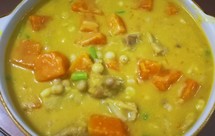 椰香百合芡实南瓜香芋煲