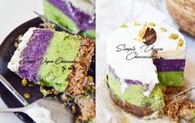 蓝莓开心果双重纯素无麸质免烤蛋糕