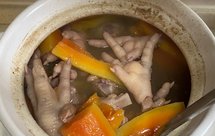 木瓜鸡脚花生眉豆汤