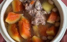 花生眉豆木瓜龙骨汤
