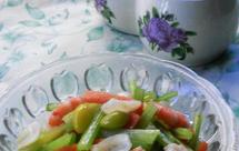 百合芹菜胡萝卜白果虾仁