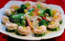 【鲜蔬烩白果虾仁】