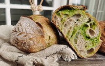 风靡INS的免揉双色开心果双料天然酵母欧包sourdough bread