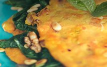 #生酮早餐#小菠菜煎蛋佐松子&帕玛森芝士