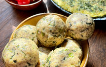 荠菜窝头、荠菜鸡蛋饼