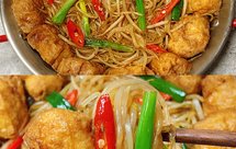 好吃的家常下饭菜～豆芽焖豆泡！