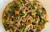 巨下饭－雪菜毛豆炒肉丝