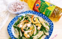 鲜掉眉毛的下饭菜—虾仁炒竹笋韭菜花