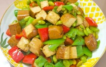 香干炒毛豆(素菜)