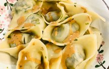 纯素美食｜荠菜豆腐大馄饨(麻酱版)