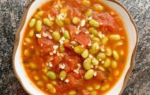 『独食笔记』超下饭素菜．番茄烧毛豆