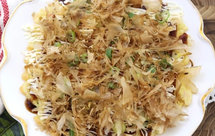 오꼬노미야끼照烧虾仁培根饼小吃下酒菜