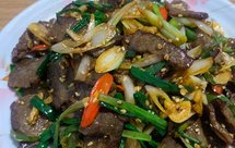藠头炒腊牛肉-下饭下酒