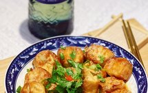 无油空气炸锅炸豆腐