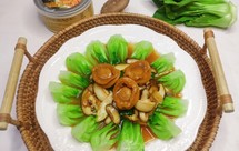 年夜饭~餐桌上的小清新(香菇鲍鱼灼菜心)