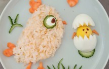 儿童创意早餐---小鸡母女俩