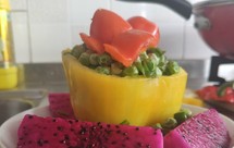 创意菜【龙虎斗(龙黄豆)】