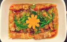 创意美食：爱心虾仁滑蛋+蚝油生菜+美味小饭团+香芋核桃糊