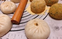 玉米面菜团子的创意做法(洋苞车前子壳)附加几个包子