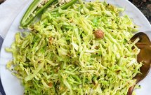 素食素菜花生高丽菜坚果包菜简单美味创意美食台式小炒