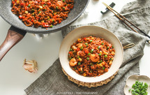 虾仁火腿酱油炒饭