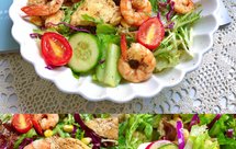 鲜虾鸡胸肉蔬菜沙拉