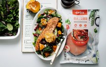 味增南瓜三文鱼杂蔬沙拉