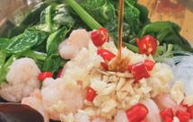 捞汁菠菜虾仁，减脂快手凉拌菜