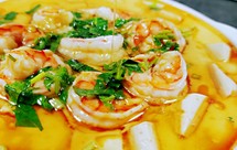 超嫩滑的「虾仁豆腐水蒸蛋」