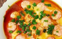 美味的虾仁豆腐鸡蛋羹