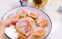 (全麦面包的创新吃法)(无米)蟹柳肉松寿司卷