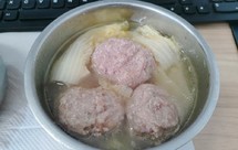 电饭盒清蒸炖莲藕肉丸子狮子头