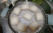 电饭盒用奶香小馒头加燕麦片面包机和面一次发酵